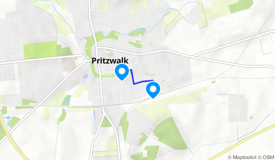 Kartenausschnitt Bahnhof Pritzwalk